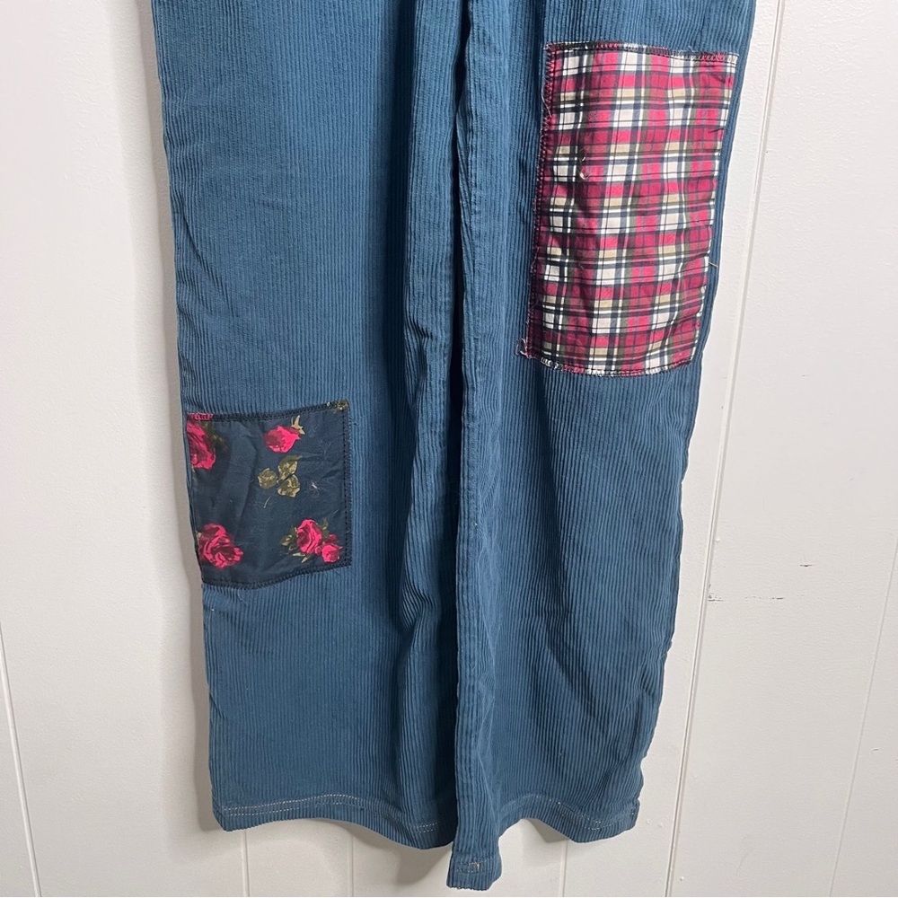 Urban Outfitters Blue Patchwork Corduroy Overalls Women's Small - Picture 5 of 8
